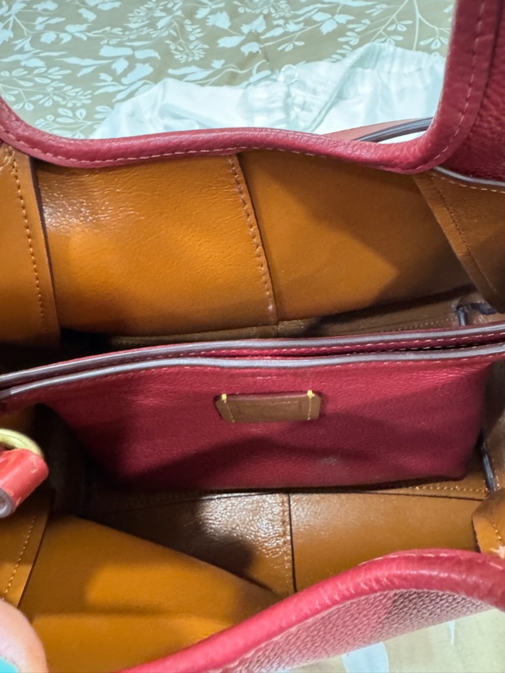 Coach Lana 24 - Pebbled Leather Mini Hobo in Deep Cherry Red with Gold Accents - Picture 9 of 12